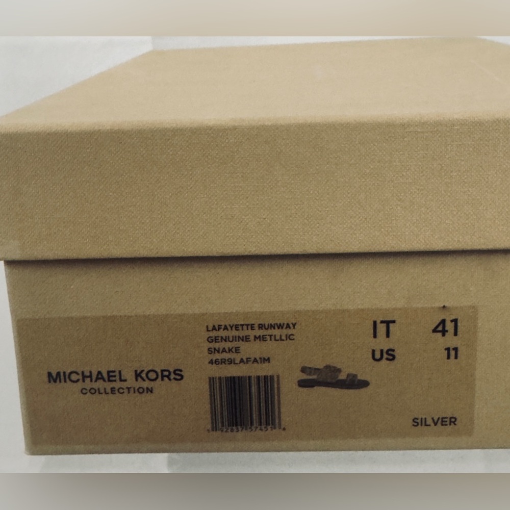 Michael Kors Lafayette Runway Embellished Genuine Metallic Snake SandalsUS11 NWT - Picture 7 of 11